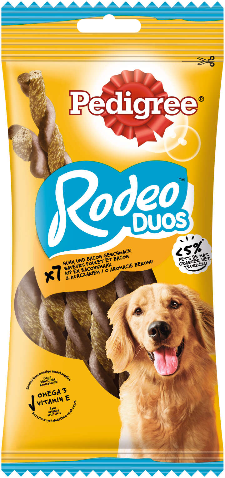 Pedigree Hundeleckerlis RODEO Duo mit Huhn und Bacon Geschmack